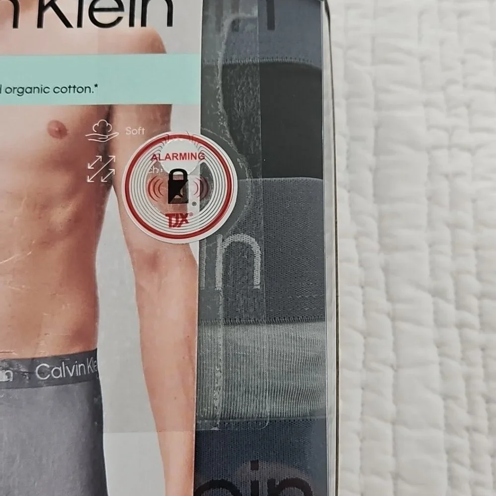 Calvin Klein‎ 3-Pack Boxer Briefs Men's XL Black Gray Organic Cotton Modal NEW